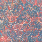 Caillouté Coquille Bleu-Rouge