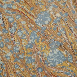 Caillouté bleu sur moutarde